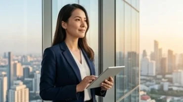 Doanh nhân thành đạt đang thảo luận dự án giúp phát triển sự nghiệp tuổi Mùi một cách bền vững