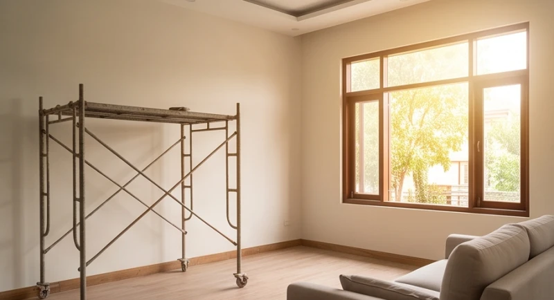 Một góc phòng khách vừa được sơn sửa mới mẻ và dọn dẹp sạch sẽ mang lại cảm giác thoáng đãng thư thái