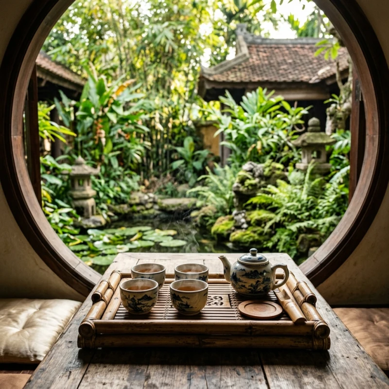 Bộ ấm trà gốm sứ truyền thống mang lại sự thư thái cho gia đạo người lớn tuổi