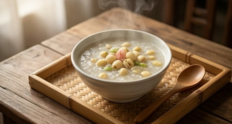 Bát cháo hạt sen ấm nóng bổ dưỡng giúp người lớn tuổi dễ tiêu hóa và bồi bổ cơ thể