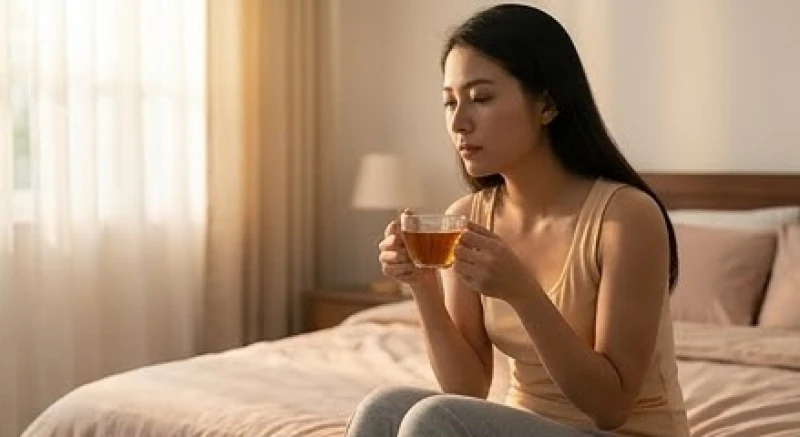 Người phụ nữ ngồi trầm ngâm suy nghĩ về những vấn đề trong tình cảm vợ chồng sau giấc mơ đầy trăn trở