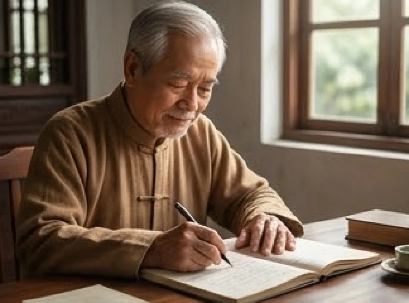 Tử vi tuổi Quý Tỵ 1953 năm 2026: Đối chiếu sao hạn và văn khấn 2 Cụ ông tuổi Quý Tỵ 1953 ghi chép sổ sách quản lý tài chính tuổi già