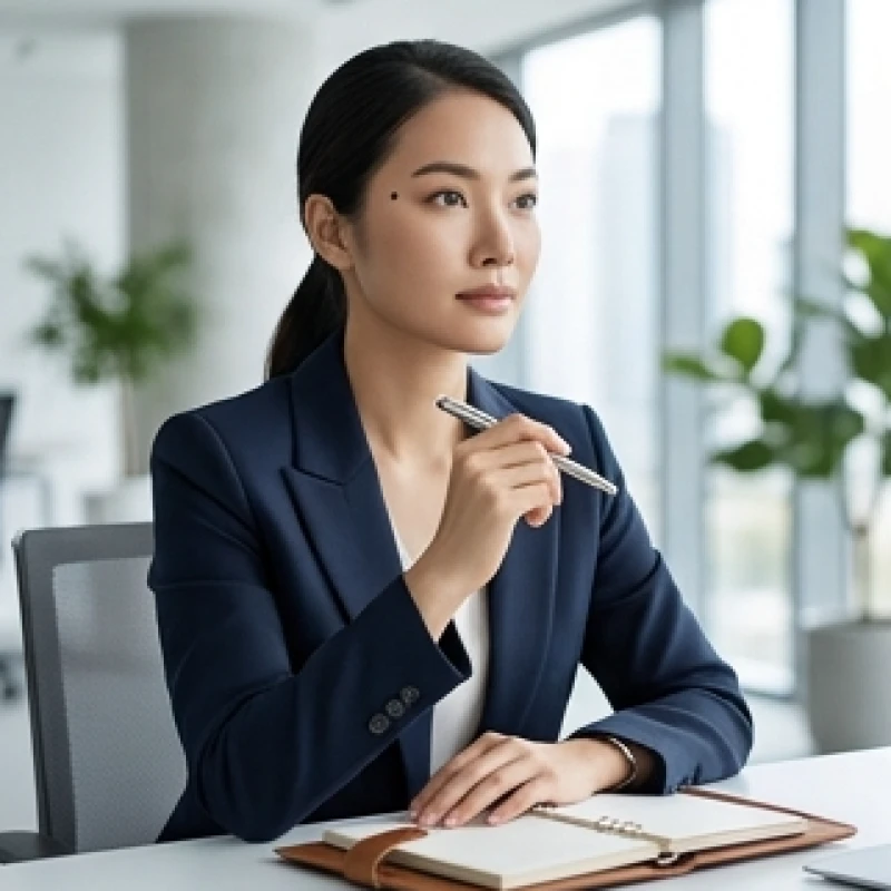 Phụ nữ sở hữu nốt ruồi thái dương bên trái đang tập trung làm việc và quản lý tài chính cá nhân