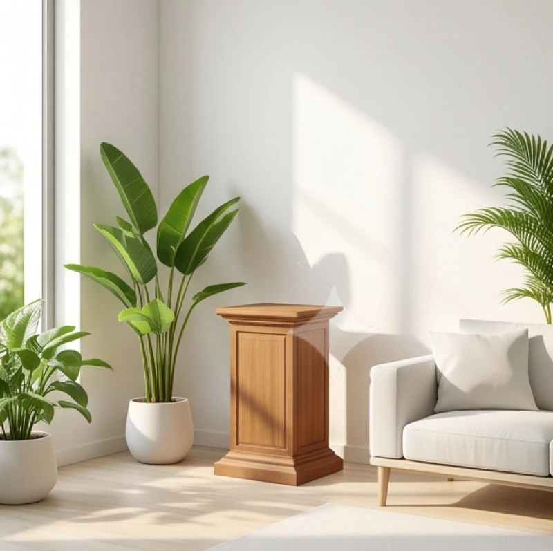 Linh vật phong thủy tuổi Ngọ: Chọn chất liệu và tự khai quang 11 Một góc tài vị sạch sẽ, tràn ngập ánh sáng tự nhiên trong phòng khách để an vị linh vật