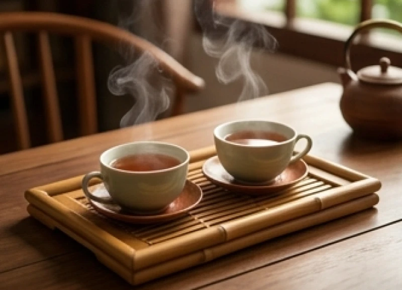 Tuổi Kỷ Sửu 1949: Bản mệnh, Phong thủy và Vận hạn 2025 8 Hai người lớn tuổi đang ngồi uống trà đàm đạo vui vẻ, thể hiện sự hòa hợp trong mối quan hệ theo bộ Tam hợp