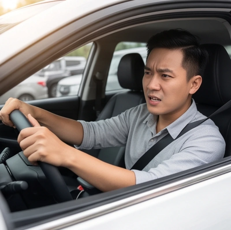 Người điều khiển phương tiện bộc lộ sự bồn chồn và căng thẳng khi nhích từng chút trên đường phố đông đúc