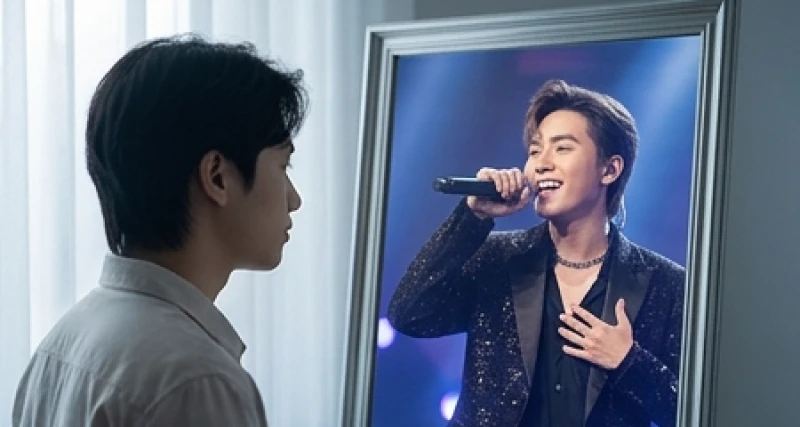 Mơ thấy người nổi tiếng: Ý nghĩa tâm lý, điềm báo và con số 2 Một người đang suy tư trước chiếc gương phản chiếu hình ảnh một phiên bản hoàn hảo và đầy quyền lực
