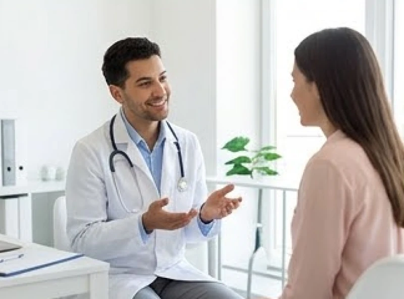 Đường sức khỏe bị đứt đoạn: Ý nghĩa và dấu hiệu hóa giải 9 Bác sĩ đang tư vấn nhiệt tình cho bệnh nhân trong phòng khám đầy đủ ánh sáng