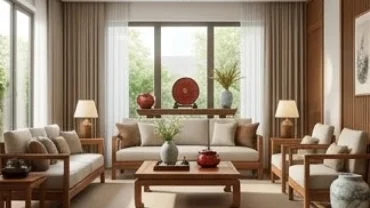 Phòng khách ấm cúng tràn ngập ánh sáng được thiết kế chuẩn phong thủy cho gia chủ tân mão 1951 hợp hướng nào