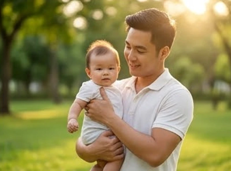 Tuổi Mùi sinh con năm nào tốt: Chấm điểm 1991, 2003 & hóa giải 6 Người bố tuổi Tân Mùi 1991 âu yếm bế đứa con nhỏ trên tay trong một buổi chiều hoàng hôn đầy nắng