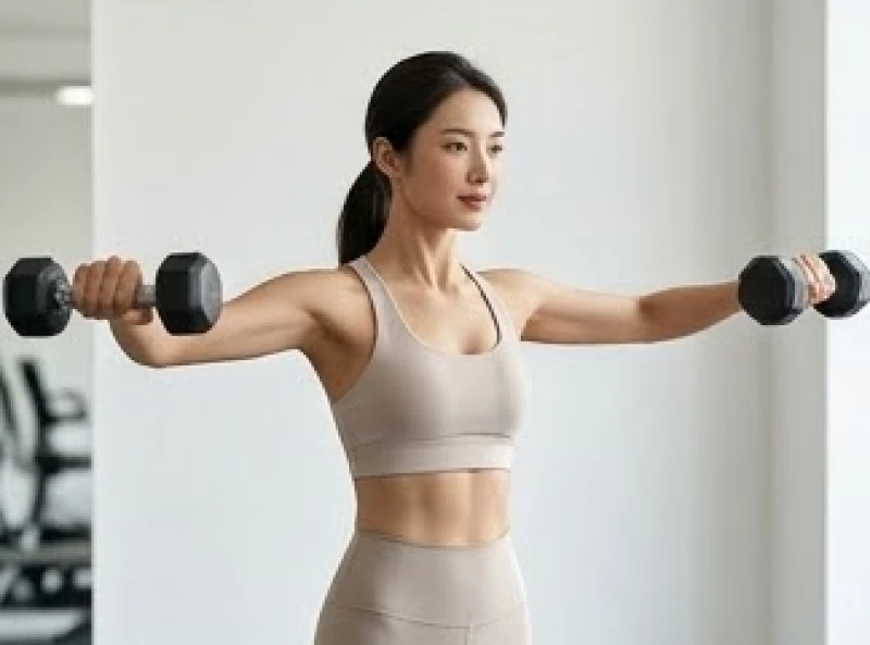 Bài tập nâng tạ đơn hai bên giúp phát triển cơ delta để cải thiện độ rộng cho người có tướng vai xuôi