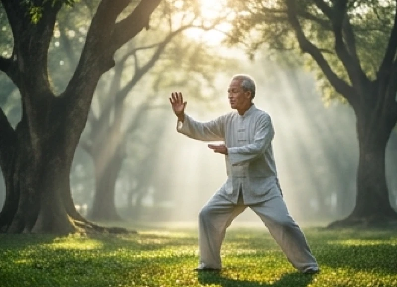 Tử vi tuổi Kỷ Hợi 1959 năm 2026: Lịch 12 tháng và mâm cúng sao 3 Nam giới cao tuổi tập thái cực quyền dưới ánh nắng ban mai trong công viên tĩnh lặng