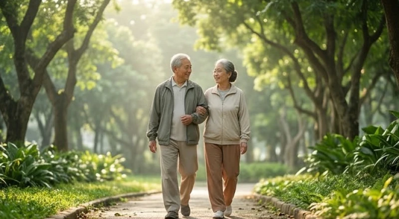 Đi bộ nhanh và vận động nhẹ nhàng giúp người lớn tuổi duy trì hệ xương khớp linh hoạt, đẩy lùi các triệu chứng thoái hóa