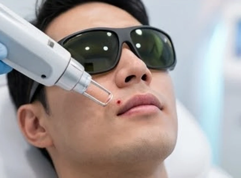 Nốt ruồi ở môi nam: Giải mã vị trí, màu sắc và lưu ý khi tẩy 8 Quá trình tẩy nốt ruồi bằng công nghệ Laser CO2 hiện đại giúp loại bỏ hắc sắc tố mà không để lại sẹo