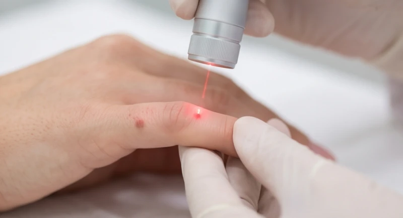 Quá trình tẩy nốt ruồi bằng công nghệ Laser CO2 Fractional an toàn, không gây tổn thương vùng da quanh nó