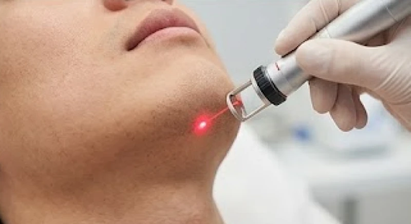 Nốt ruồi dưới cằm nam: Giải mã tướng số và bảng giá tẩy y khoa 7 Quá trình chiếu tia laser CO2 Fractional để loại bỏ hắc tố của nốt ruồi dưới cằm nam an toàn