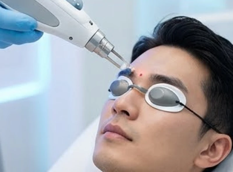 Nốt ruồi giữa hai lông mày nam: Ý nghĩa phong thủy và lưu ý tẩy 9 Quá trình can thiệp tẩy nốt ruồi vùng ấn đường bằng công nghệ Laser CO2 Fractional