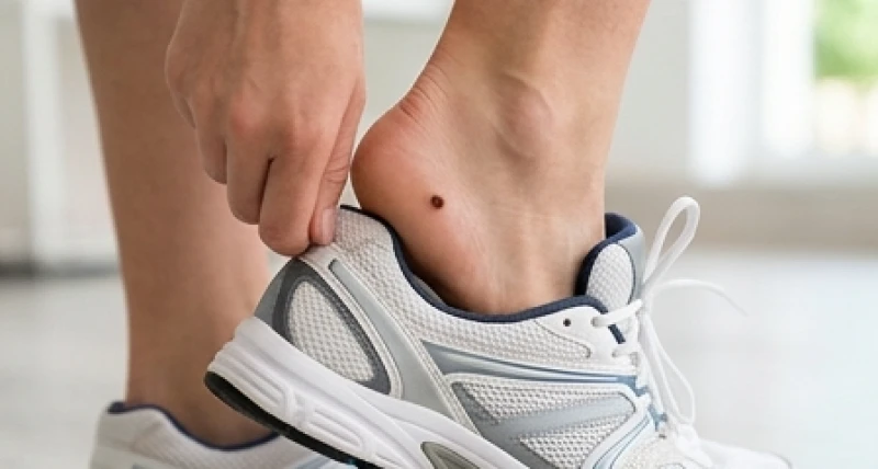 Nốt ruồi nằm ở vị trí chịu lực cọ xát liên tục với phần đế giày thể thao