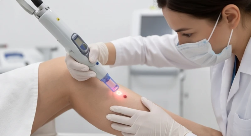 Quá trình sử dụng công nghệ Laser CO2 siêu xung để loại bỏ nốt ruồi an toàn trên bắp chân