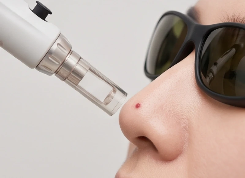 Nốt ruồi ở má trái: Luận giải tướng số và bảng giá tẩy an toàn 7 Quá trình bắn tia laser CO2 siêu vi điểm để tẩy nốt ruồi ở má trái tại phòng khám