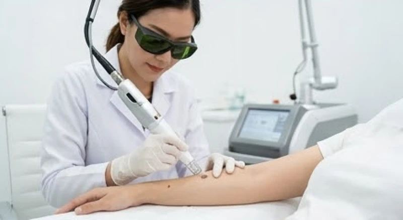 Nốt ruồi ở cánh tay: Luận tướng số nam nữ và cách phân biệt y khoa 6 Quá trình chiếu tia laser CO2 Fractional để tẩy nốt ruồi tại phòng khám da liễu