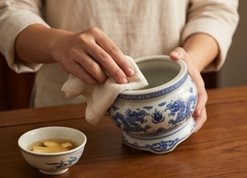 Văn khấn thay bát hương mới: Bài khấn chuẩn và thủ tục an vị 3 Quá trình dùng khăn sạch và rượu gừng ngâm để cẩn thận lau chùi sái tịnh xung quanh thành bát hương mới