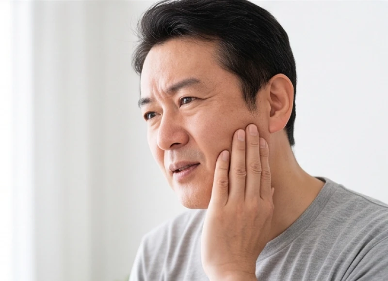 Má trái giật là điềm gì? Ý nghĩa tâm linh nam nữ và y khoa 9 Người bệnh ôm nhẹ một bên tai và hàm, biểu lộ sự đau nhức đi kèm với hiện tượng co giật liên tục.