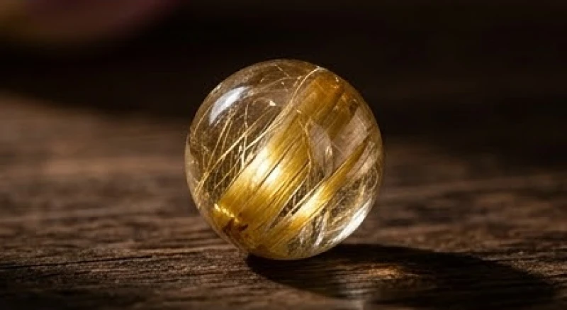 Viên đá thạch anh tóc với mật độ sợi rutile xếp lớp dày đặc thể hiện phẩm cấp cao