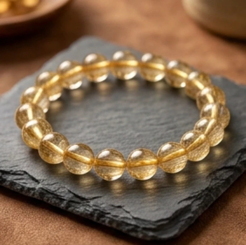 Vật phẩm phong thủy cho tuổi Thân: Bảng giá và cách khai quang 5 Vòng tay thạch anh tóc vàng với các sợi tinh thể kim rực rỡ dành cho Mậu Thân