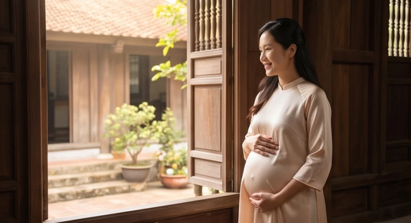 Tuổi mụ là gì: Quy tắc tính chuẩn, năm nhuận và bảng tra cứu 1 Người mẹ mang thai đang xoa bụng thể hiện ý nghĩa của 9 tháng 10 ngày cấu thành nên tuổi mụ là gì