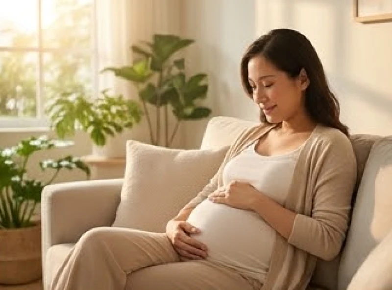 Tuổi Mùi sinh con năm nào tốt: Chấm điểm 1991, 2003 & hóa giải 2 Người mẹ mang thai đang thư giãn trong không gian ấm cúng để chuẩn bị sức khỏe cho năm sinh con thuận lợi