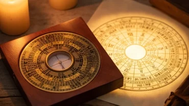 La bàn phong thủy bằng gỗ và bản đồ thiên văn cổ đại giải đáp thái tuế là gì