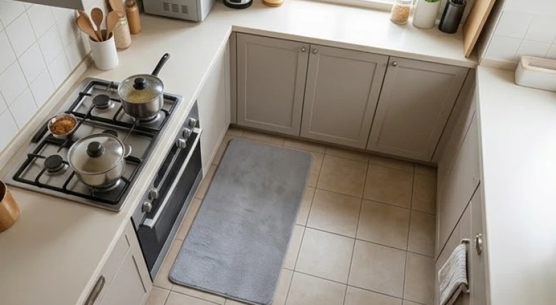 Hướng bếp hợp tuổi Dần: Bảng tra chi tiết Nam Nữ & cách hóa giải 12 Tấm thảm chùi chân màu xám êm ái trải ngay dưới khu vực đứng đun nấu hàng ngày