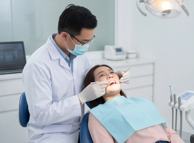 Mơ thấy nhổ răng: Giải mã điềm báo tốt xấu và con số may mắn 3 Bác sĩ nha khoa đang kiểm tra sức khỏe răng miệng cho bệnh nhân trên ghế khám