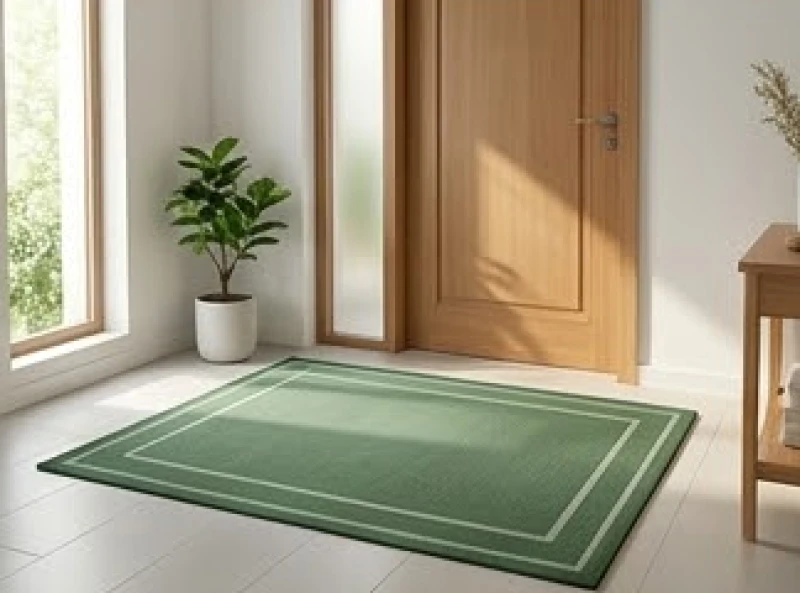 Bố trí thảm màu xanh lá ngay cửa ra vào để hóa giải hướng nhà không hợp tuổi