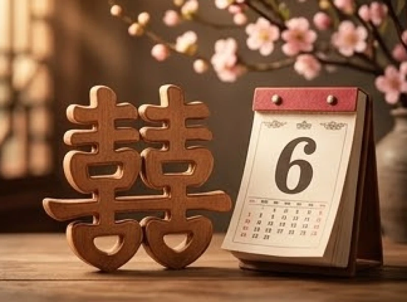 Tuổi Dần cưới ngày nào tốt: cách chọn tháng đại lợi và hóa giải 4 Bức tranh thư pháp chữ Hỷ chạm khắc tinh xảo đặt cạnh cuốn lịch vạn niên chỉ vào tháng đại lợi