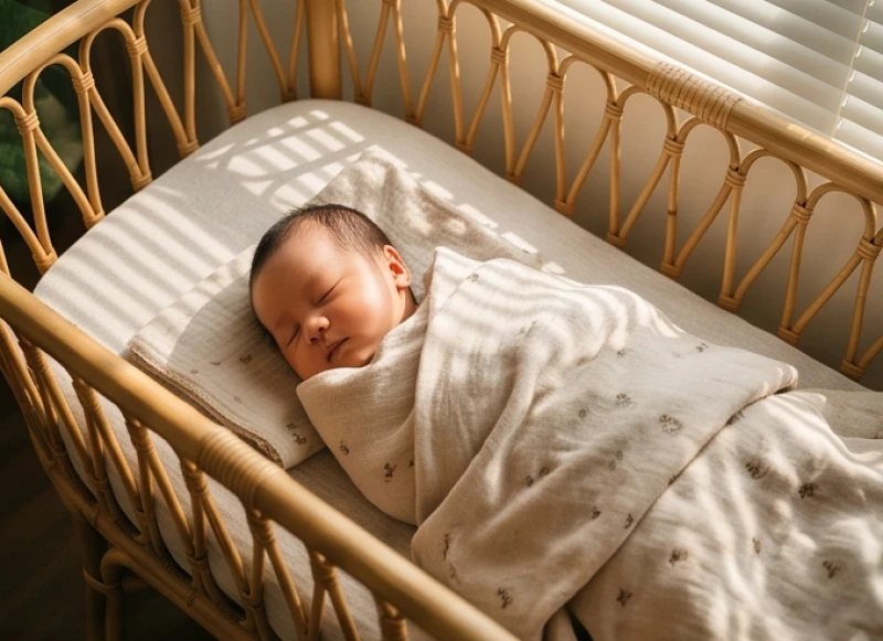 Trẻ sơ sinh ngủ say giấc bình yên tượng trưng cho vượng khí của tháng sinh đại cát tốt lành