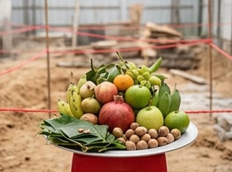 Nghi lễ cúng động thổ với mâm quả truyền thống được chuẩn bị chu đáo vào thời khắc vượng khí đầu xuân