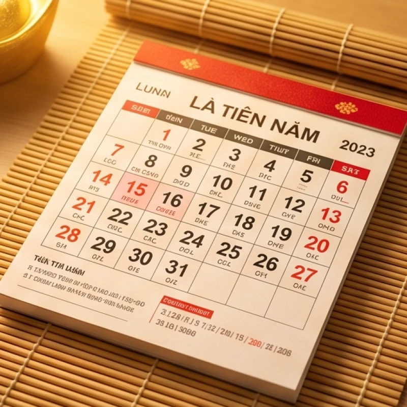 Quyển lịch âm dương năm Bính Ngọ đánh dấu các tháng cát tường