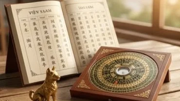 Lịch vạn niên và la bàn phong thủy giúp xem tháng tốt xấu của tuổi Tuất năm 2026 mang lại may mắn.
