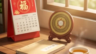 Cuốn lịch vạn niên và la bàn phong thủy xem tháng tốt xấu của tuổi tý năm 2027