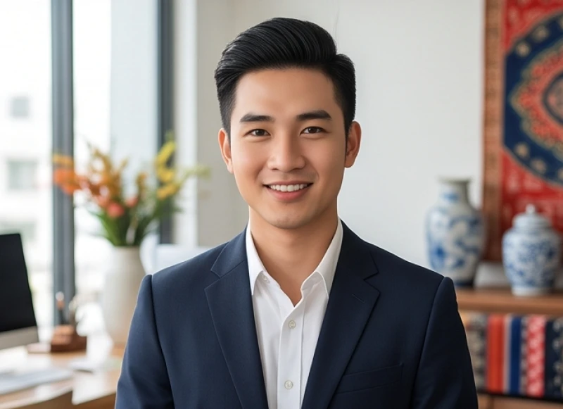 Hình ảnh nụ cười rạng rỡ của người đàn ông thể hiện sự viên mãn về công danh ở tuổi 29