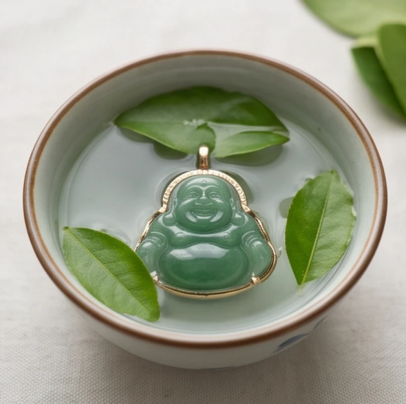 Đứt dây chuyền vàng là điềm gì: Giải mã tâm linh và chi phí hàn 7 Mặt dây chuyền Phật Bản Mệnh bằng đá ngọc bích được ngâm thanh tẩy trong bát nước pha lá bưởi tươi