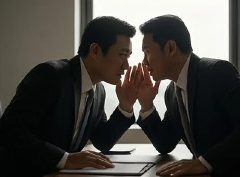 Người đàn ông cố tình chồm người lên phía trước và hạ giọng để kiểm soát không gian đàm phán
