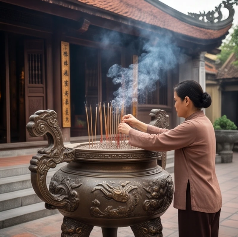 Người đi lễ kính cẩn thắp hương ban Công Đồng theo đúng sơ đồ di chuyển