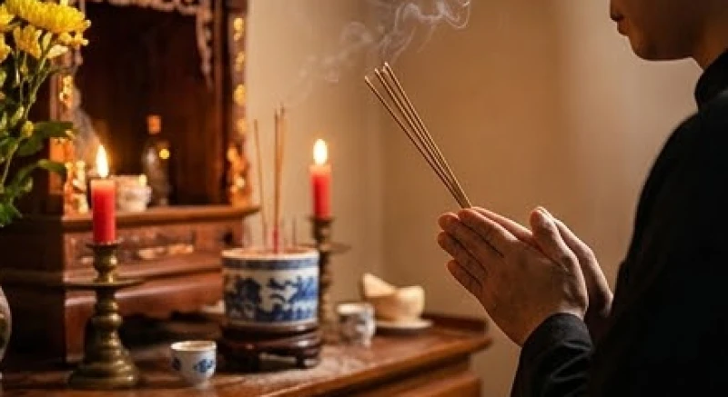 Văn khấn miếu thần linh: Trình tự dâng lễ và bài cúng chuẩn 4 Người đi lễ chắp tay thành kính thắp nhang tại ban Thổ Địa trước khi vào ban chính