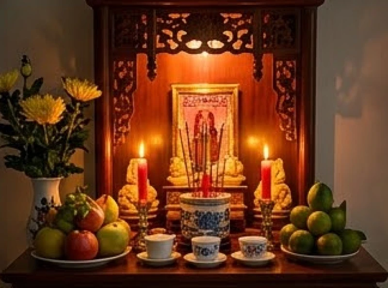 Văn khấn giỗ mẹ: Mẫu bài cúng Hiển tỷ và trình tự chuẩn nghi lễ 6 Bàn thờ Thổ Công và Thần linh được dâng hương hoa quả tươi trước khi cúng gia tiên