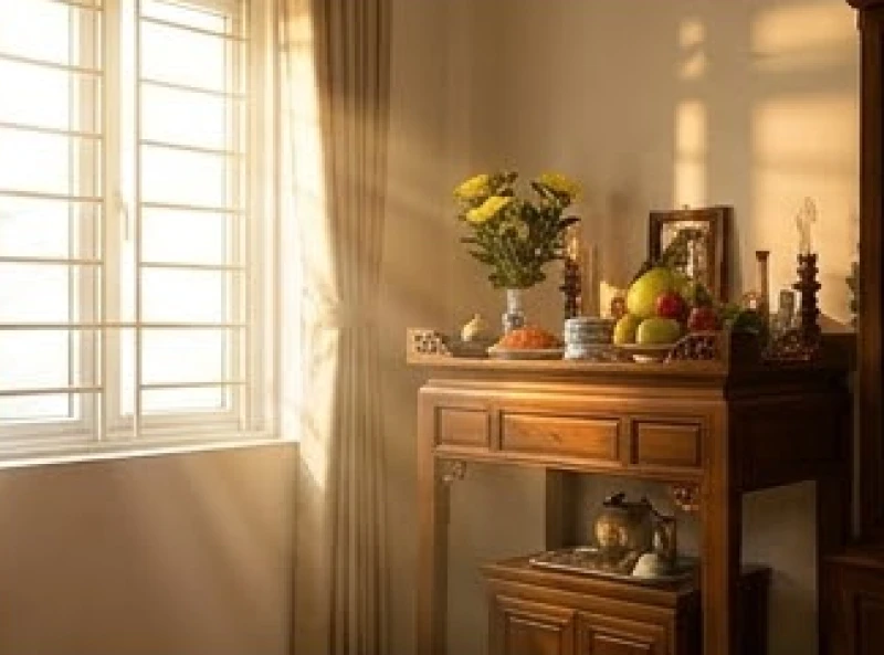 Văn khấn cầu thi đỗ tại nhà: Bài cúng gia tiên và cách làm lễ 6 Không gian thờ cúng tĩnh lặng và trang nghiêm vào buổi sáng sớm đón dương khí vượng