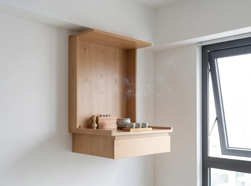 Văn khấn gia tiên hàng ngày: Bài cúng ngắn gọn và mâm lễ tối giản 7 Không gian thờ cúng nhỏ gọn tại căn hộ chung cư dùng nhang ít khói