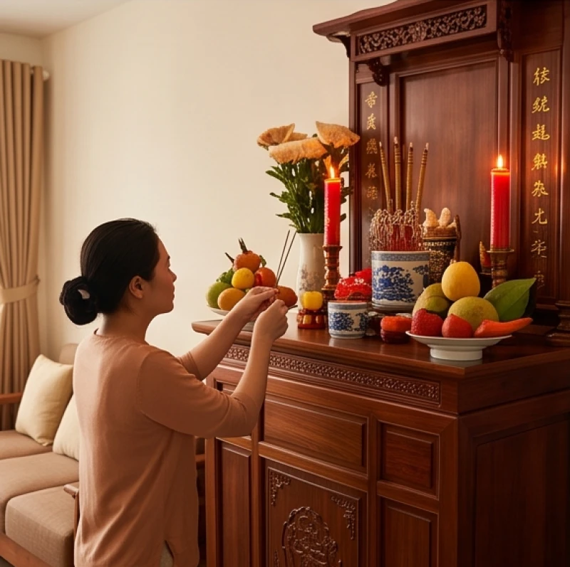 Văn khấn cúng thôi nôi chuẩn nhất: Mâm lễ và trình tự nghi thức 8 Nghi thức thắp hương tại bàn thờ gia tiên trước khi bắt đầu cúng Mụ và Đức Ông trong lễ thôi nôi